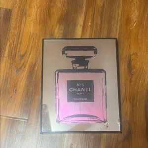CHANEL Mirror with Pink and Black Perfume Design